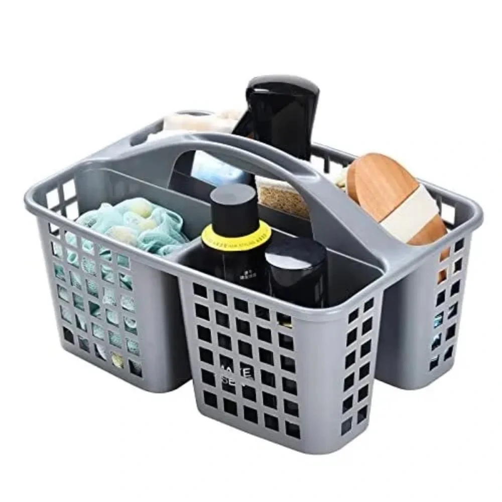 4/$20 Trueliving Plastic Shower Caddy Basket with Compartments - Gray